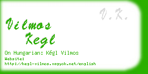 vilmos kegl business card