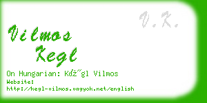 vilmos kegl business card